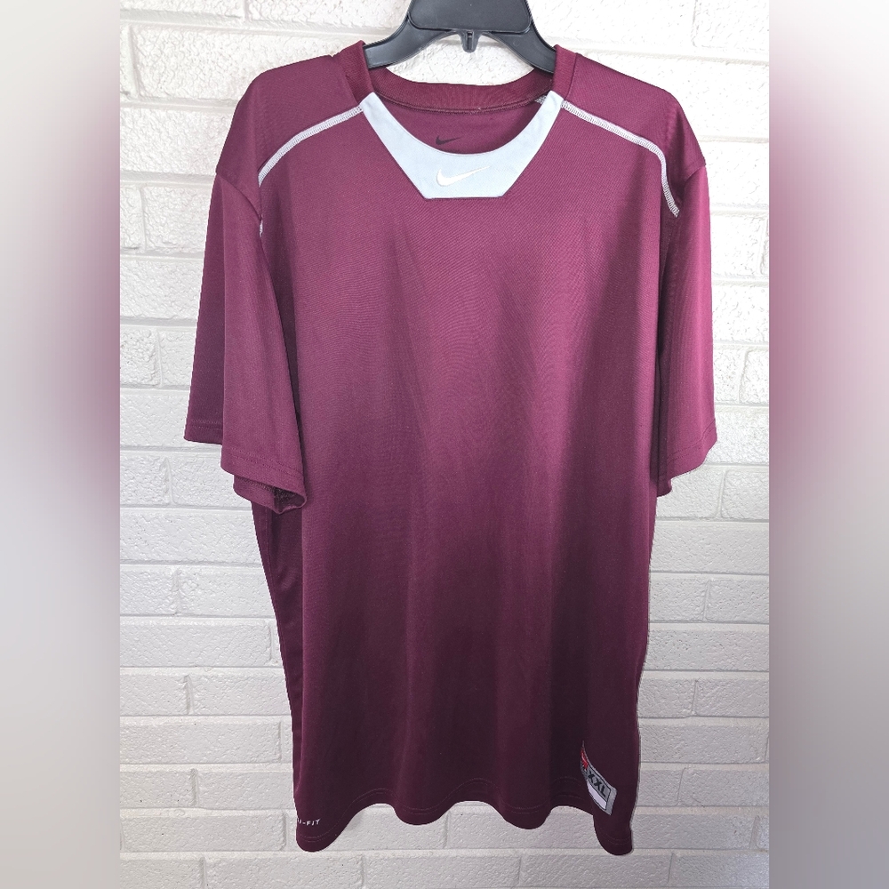 NIKE MENS DRI FIT BASEBALL SHIRT XXL RED